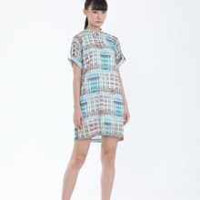 KIRSTEN舊禧街警察局印花雪紡連衣裙