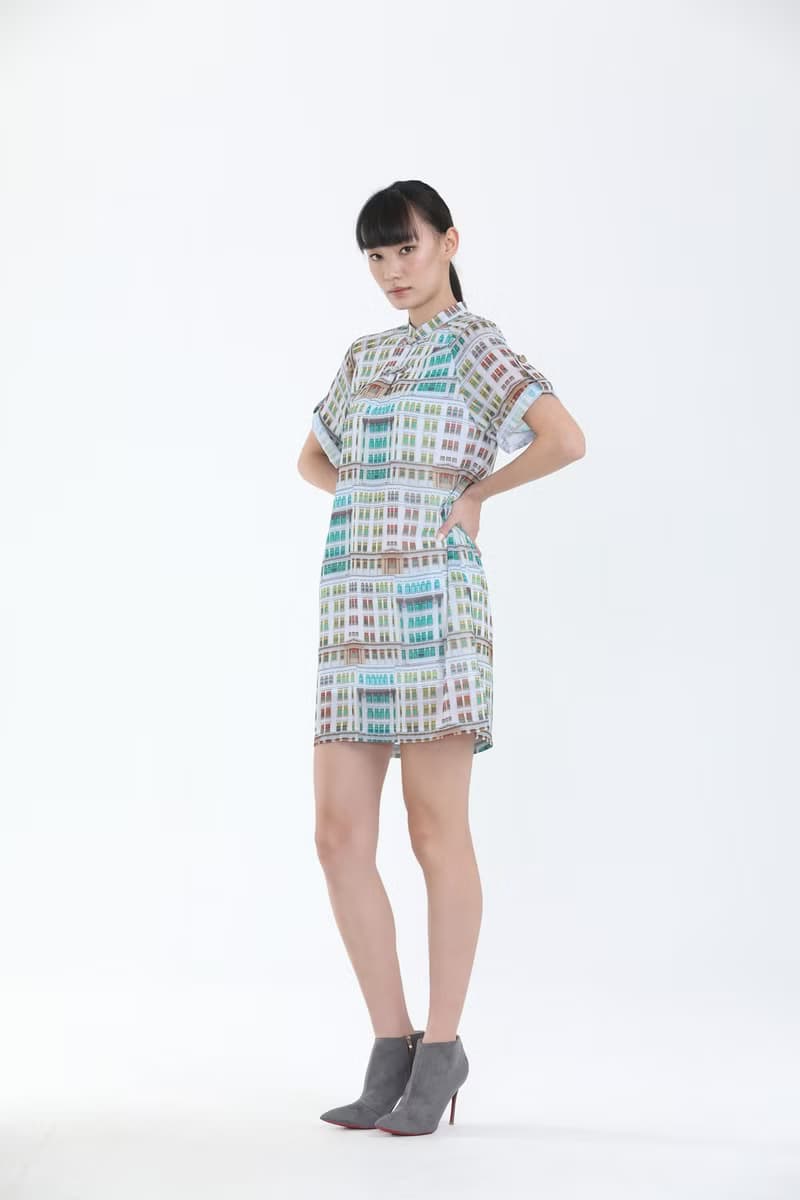 KIRSTEN舊禧街警察局印花雪紡連衣裙