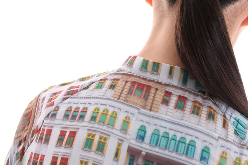 KIRSTEN舊禧街警察局印花雪紡連衣裙