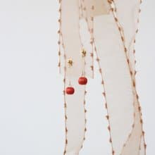 串珠耳飾_果實系列/漸層橘/beading earing