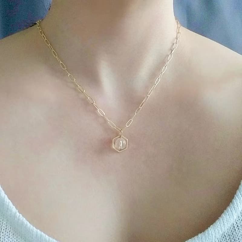 白水晶球吊鎖骨鍊 長項鍊 自由調節長度 | 淨化負能量 舒緩壓力
