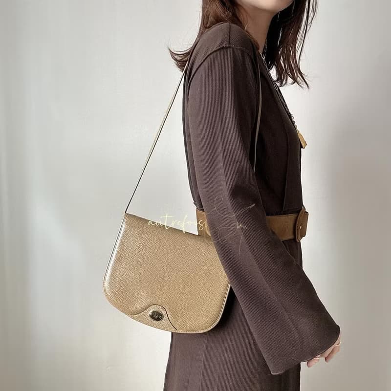 中古正品  Christian Dior 迪奧 真皮 馬鞍小包包 斜背包 隨身包