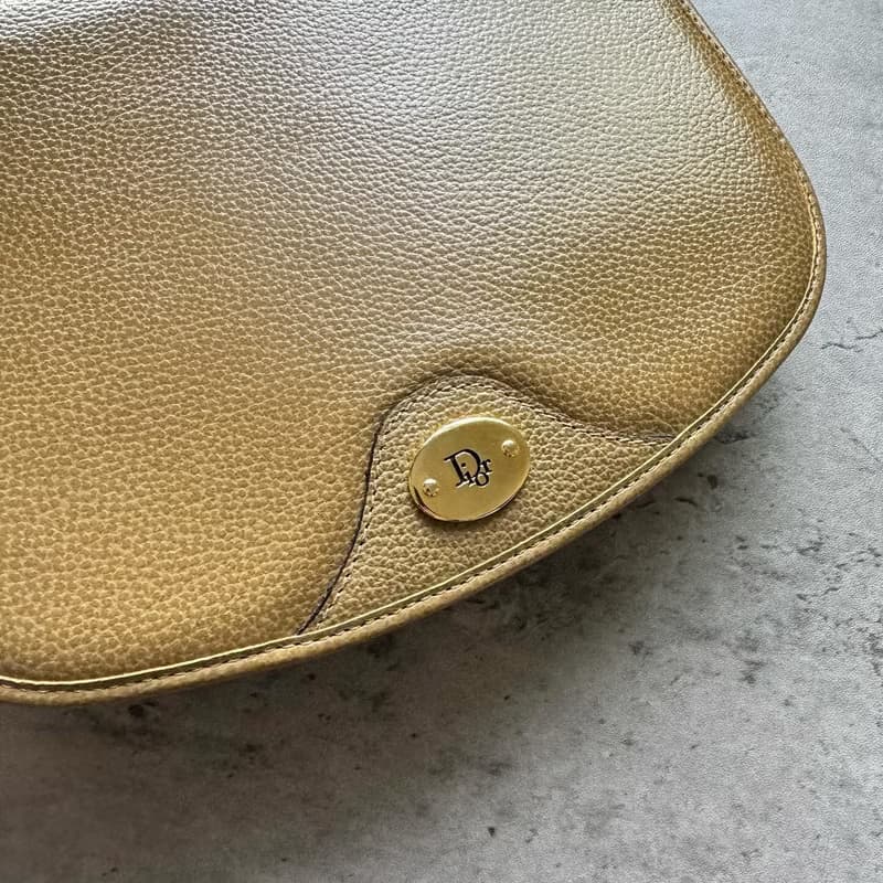 中古正品  Christian Dior 迪奧 真皮 馬鞍小包包 斜背包 隨身包