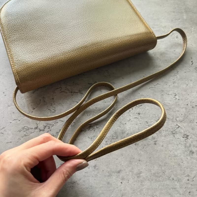 中古正品  Christian Dior 迪奧 真皮 馬鞍小包包 斜背包 隨身包