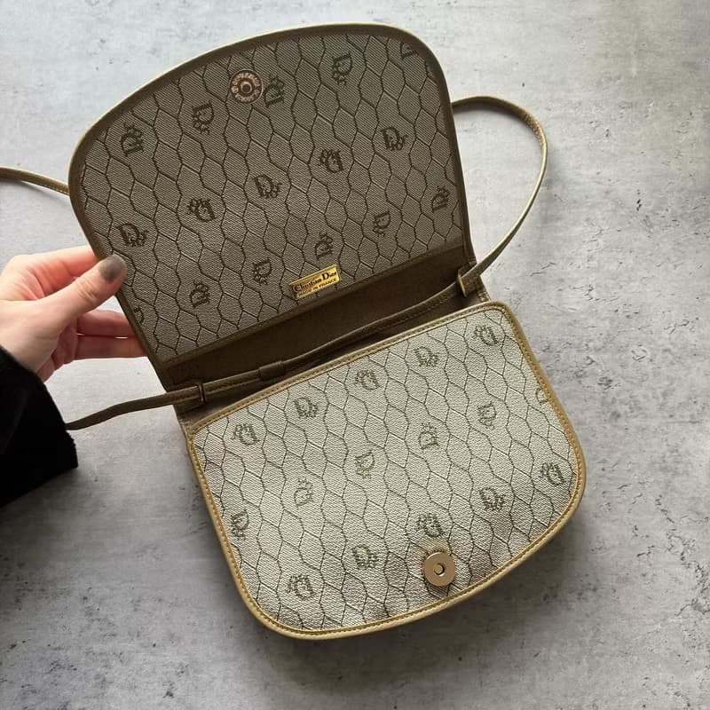 中古正品  Christian Dior 迪奧 真皮 馬鞍小包包 斜背包 隨身包