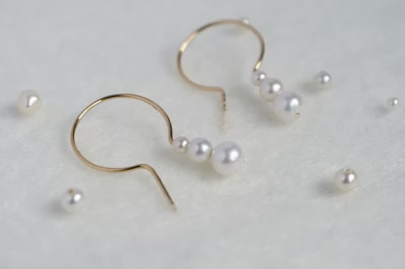 天然正圓淡水珍珠耳環 注金耳環 14Kgf -Gradient earrings