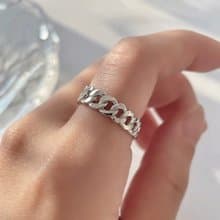 │簡約│個性鎖鏈 • 開口戒 • 純銀戒指 • 925silver • 個性