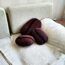 Coffee Bean Pillow - Giant Food Plush, handmade pillow, coffee lovers