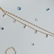 星塵系列 - 14K包金雙鍊白水晶手鍊