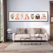 招財貓列陣 - 臥房掛畫/客廳/招財貓/床頭畫/兒童房掛畫/貓咪