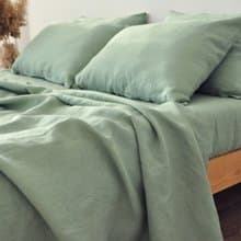 Sage green linen flat sheet/Linen bedsheet/Softened stonewashed linen sheet