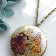【西洋古董飾品】Locket  伯爵與夫人 相片墜 項鍊