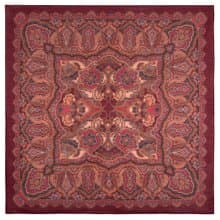Original Pavlovo Posad Russian Shawl 100% Wool Woolen Scarf 115x115 cm 10440-5