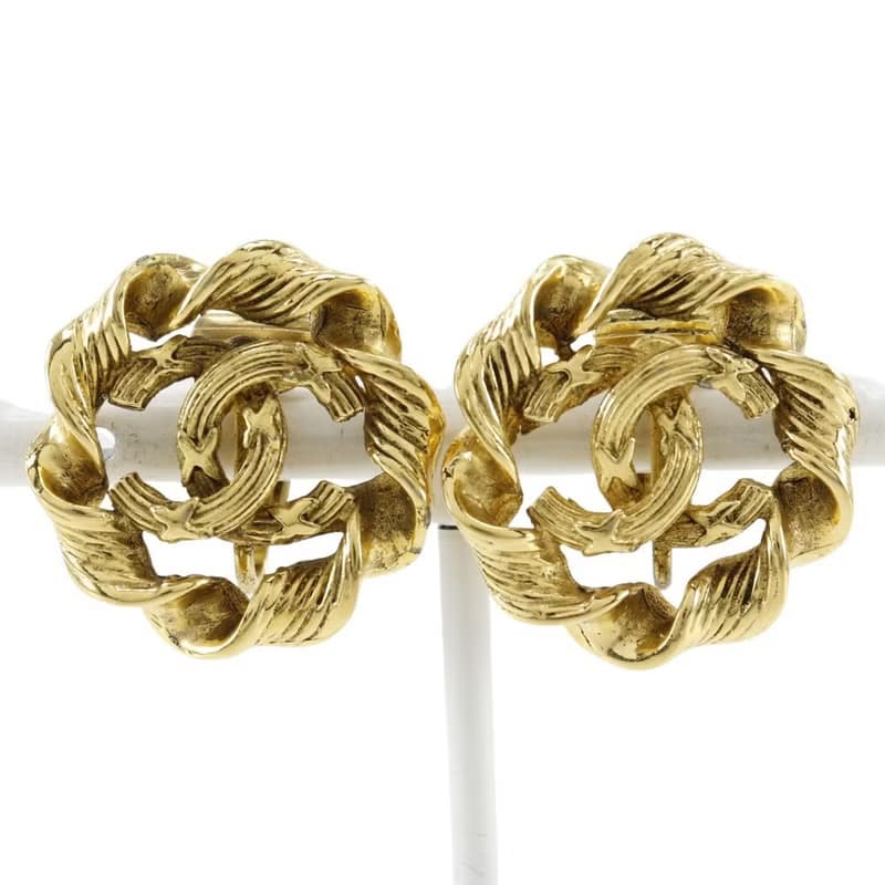 【日本直送】シャネル CHANEL ラウンド ココマーク イヤリング ヴィンテージ 金メッキ 2239 約9.7g レディース【中古】
