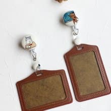 手作好禮 ALL PASS 上學貓伸縮扣環 +卡套 悠遊卡證件套卡夾