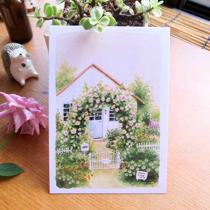 夢想小屋no.14 玫瑰花屋 明信片