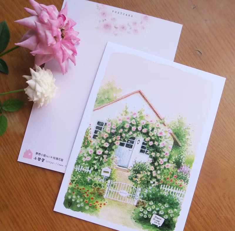 夢想小屋no.14 玫瑰花屋 明信片