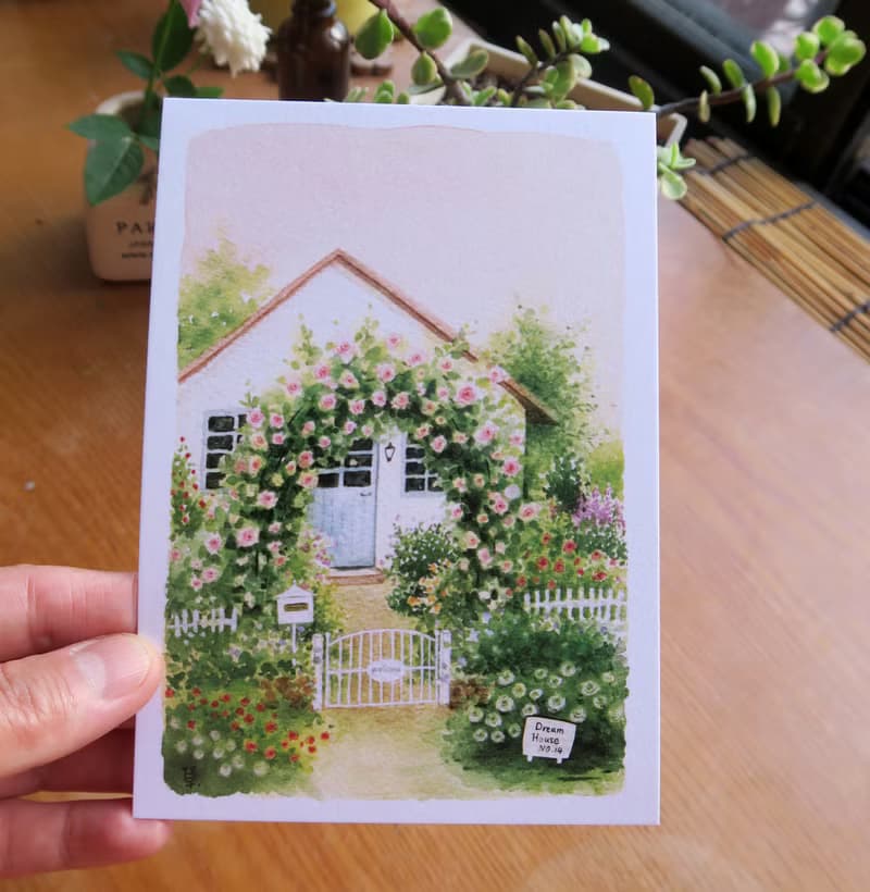夢想小屋no.14 玫瑰花屋 明信片