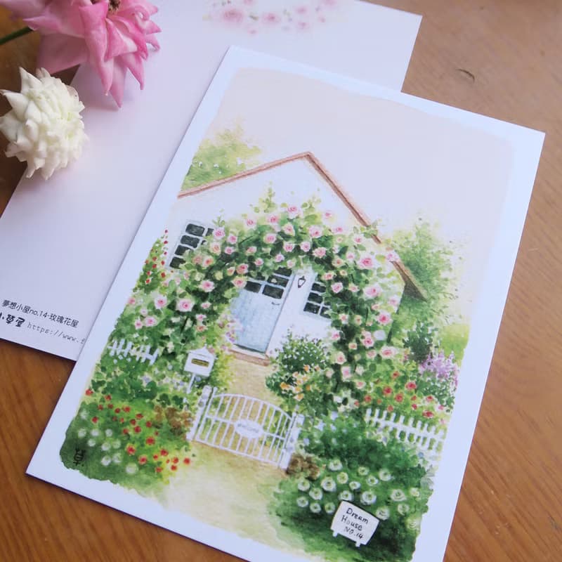 夢想小屋no.14 玫瑰花屋 明信片