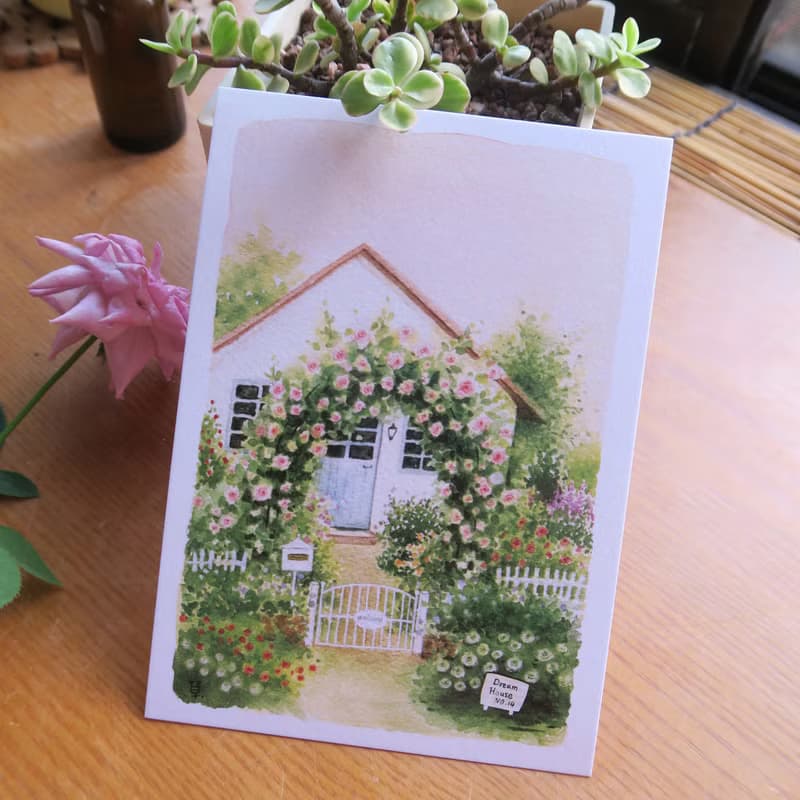 夢想小屋no.14 玫瑰花屋 明信片