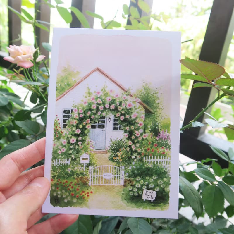 夢想小屋no.14 玫瑰花屋 明信片