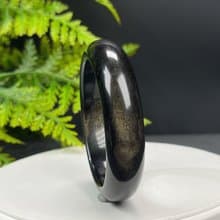 高品質 金曜石手镯 58MM 灑金金沙黑曜石手環 禦守心神 安甯心緒