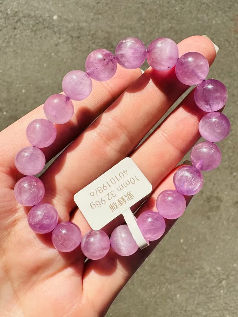 小精品濃色貓眼仙女濃色紫鋰輝10mm32.98g帶閃片改善睡眠緩解壓力