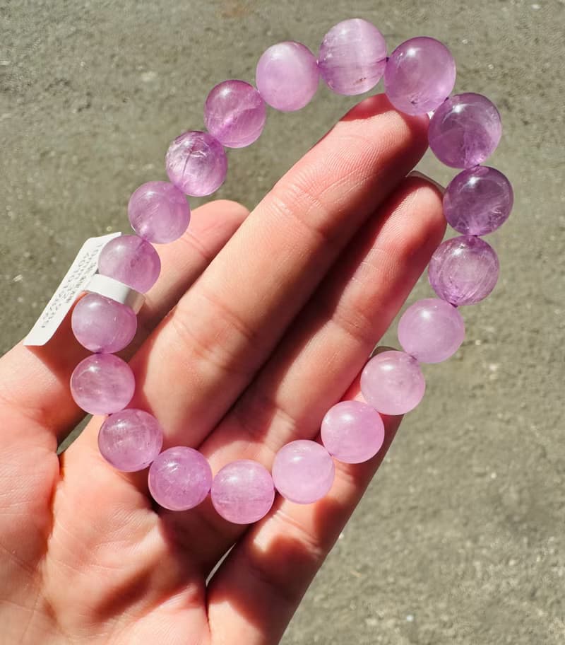 小精品濃色貓眼仙女濃色紫鋰輝10mm32.98g帶閃片改善睡眠緩解壓力