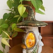 蘑菇屋橘貓的家USB小夜燈 居家裝飾 微景觀 手工雕塑