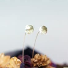 //象嵌黃銅小花耳環// S925純銀 手工銀飾 文藝 清新 雅致