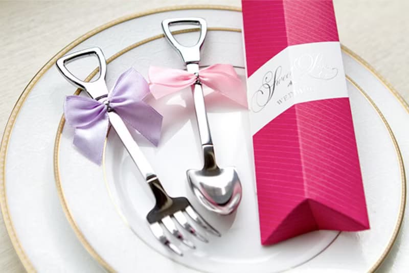 Sweet Love好運鏟子叉子湯匙組(玫紅盒裝) |位上禮 婚禮贈品 結婚