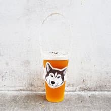 哈士奇 2毛色 灰黑 棕 造型隨行飲料杯套提袋 飲料提袋