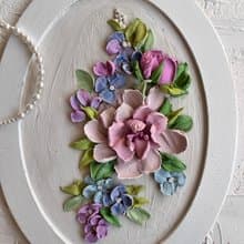 Bouguet painting 3d flowers painting Pink peony art