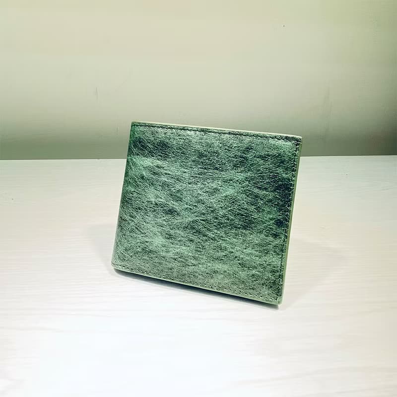 SWEETBURDEN 蠶絲牛皮-短夾 森林綠 牛仔藍 真牛皮 手作