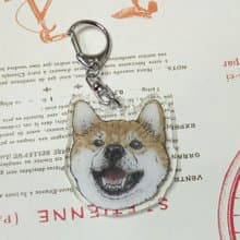 柴犬-壓克力吊飾(鑰匙圈)雙層雙面_分層