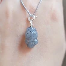 【親翠】天然翡翠 冰嬌烏雞小胖金魚種水美鎖骨鏈 生日禮物
