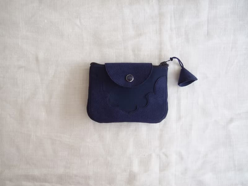 temple coin purse  ( navy  )