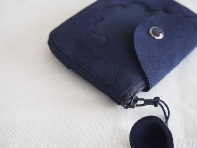 temple coin purse  ( navy  )