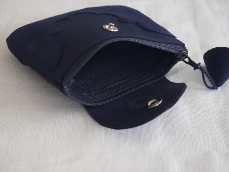 temple coin purse  ( navy  )