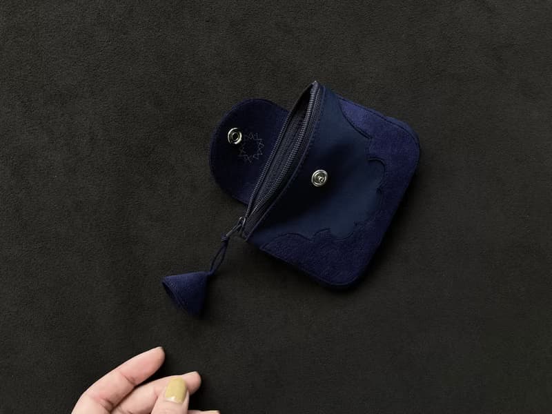 temple coin purse  ( navy  )