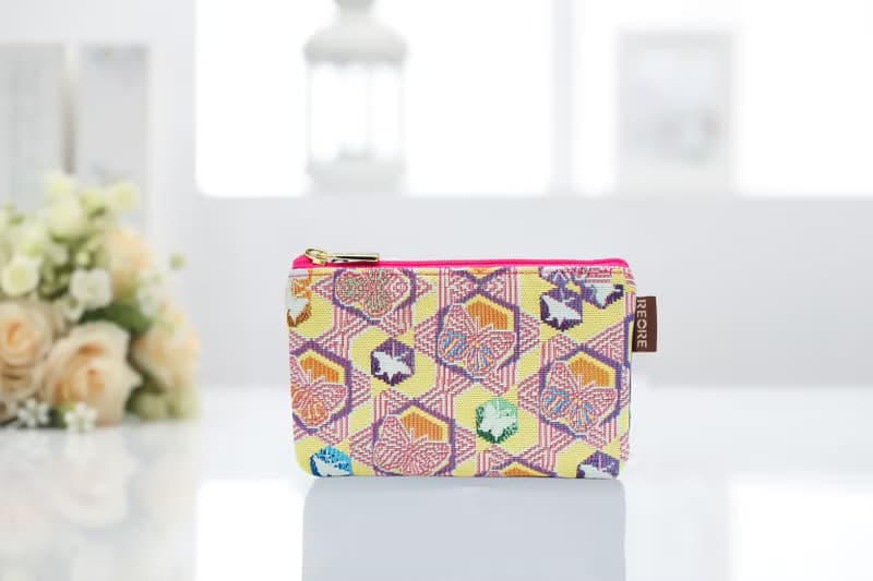 零錢包 卡片隔層 / 防潑水 平織緹花 蝴蝶萬花筒