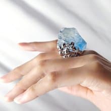 稀有頂級藍螢石 雪山 智慧 事業 戒指 內徑16.5mm 單品 禮物 收藏