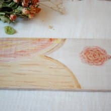 手作長陶盤 紅玫 長方茶盤 L23cm  串燒盤  日式長盤