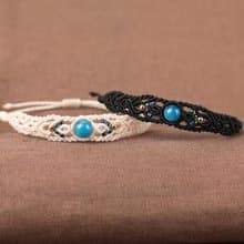 Apatite Labradorite Lapislazuli Natural Stone Macrame Knot Bracelet