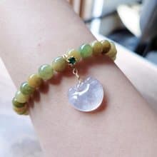 【純翠】天然翡翠 胖如意翠綠鎖 手串