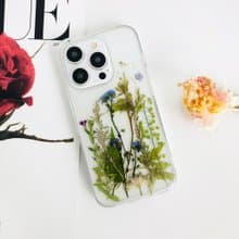 綠色花園手工押花手機殼 適用於iPhone 16 Pro Max Samsung S25