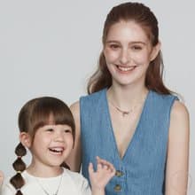 專屬夢想 | 草莓晶 海藍寶 爆花白水晶 | 母女款水晶項鍊 (CONNY)