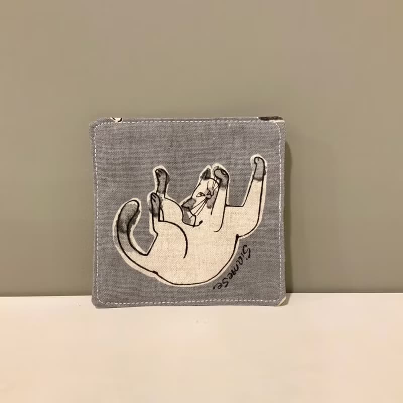 慵懶貓。鋪棉杯墊。兩入一組。