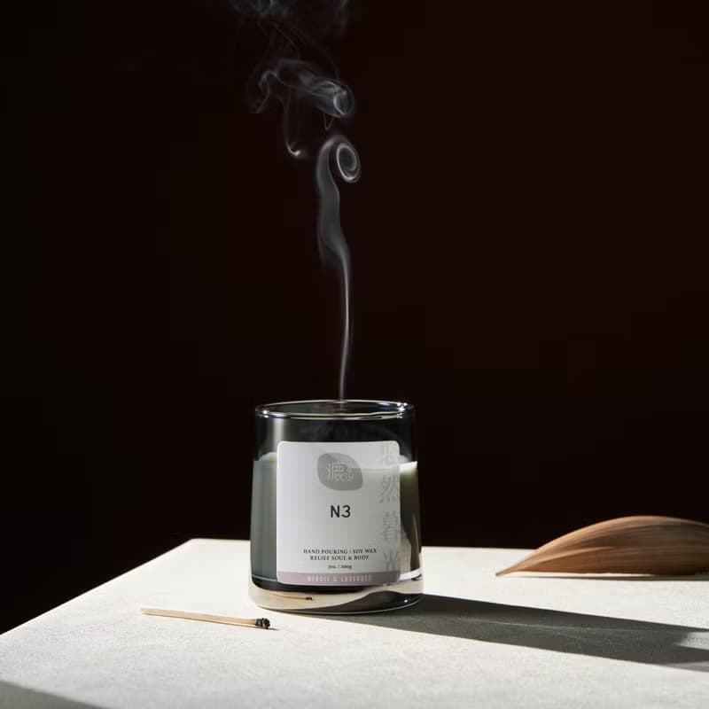 N3悠然暮光 橙花與薰衣草 花香木質調 木芯香氛蠟燭