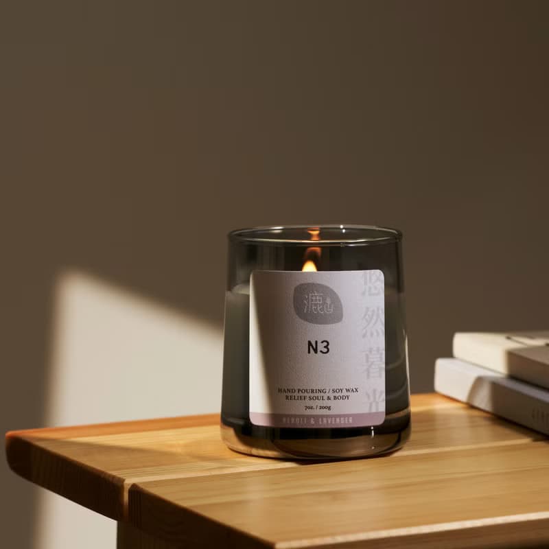 N3悠然暮光 橙花與薰衣草 花香木質調 木芯香氛蠟燭
